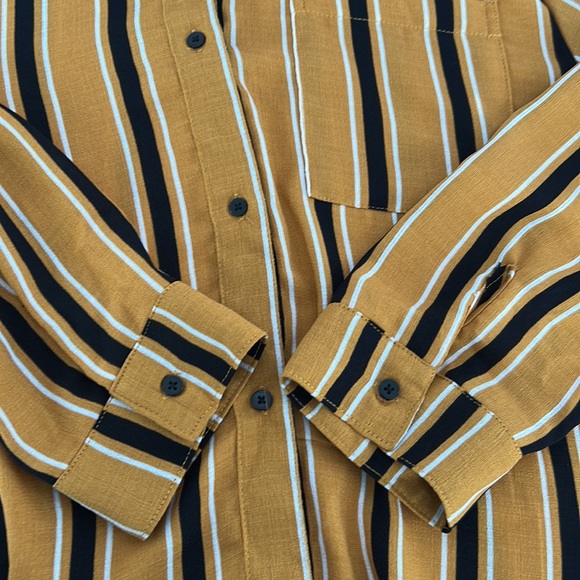 Wild Fable mustard yellow striped long sleeve shirt size 2XL - Picture 13 of 14